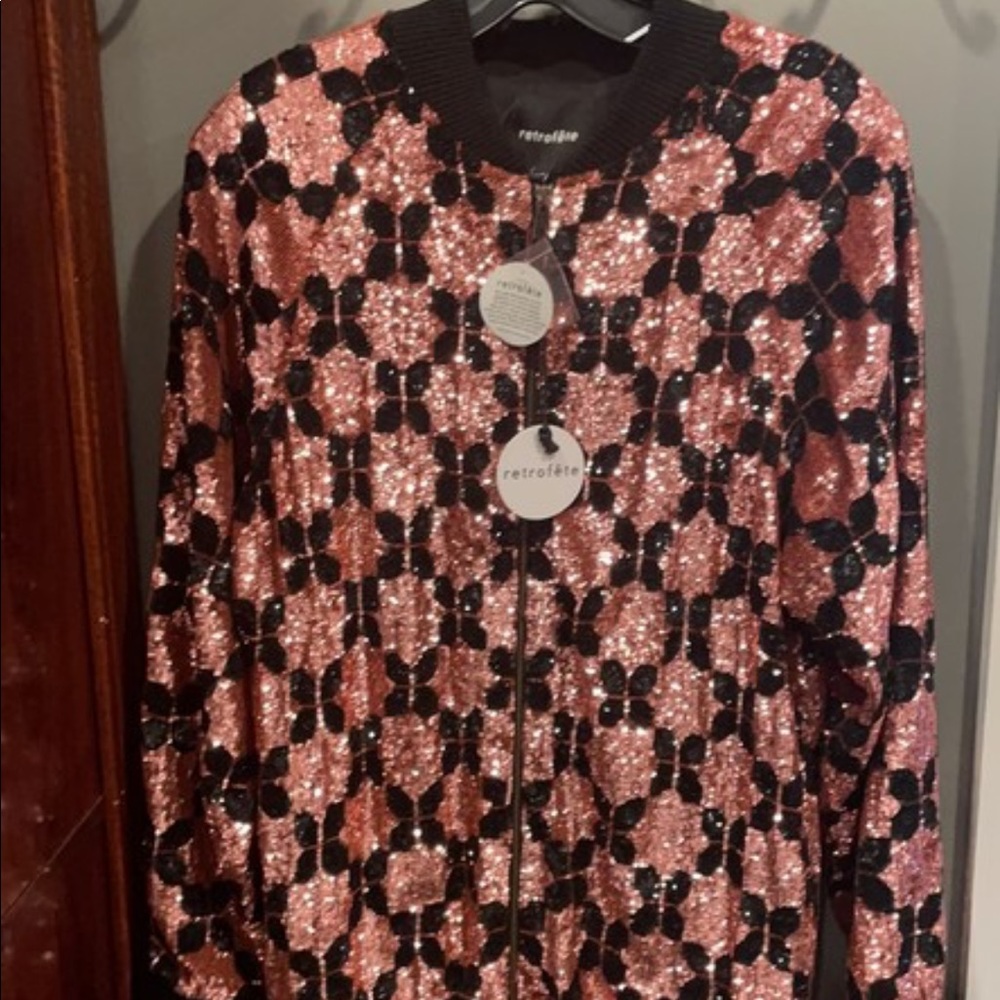 Retrofete embellished bomber